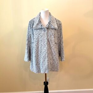 Alfred Dunner Light Gray Textured Bouclé Coat